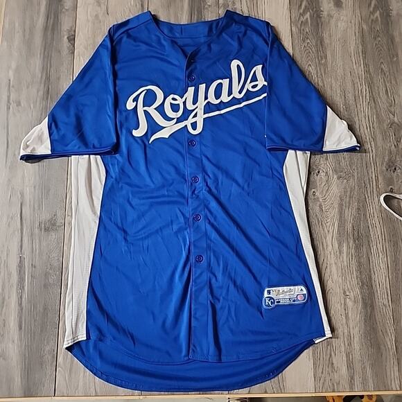 Majestic Authentic Blue KC Royals #25 Jackie Robinson Jersey Men's Size 2XL - Picture 1 of 2